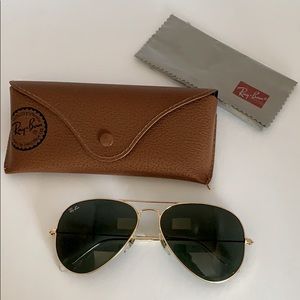 Women’s Ray Bans Aviators Gold Trim
